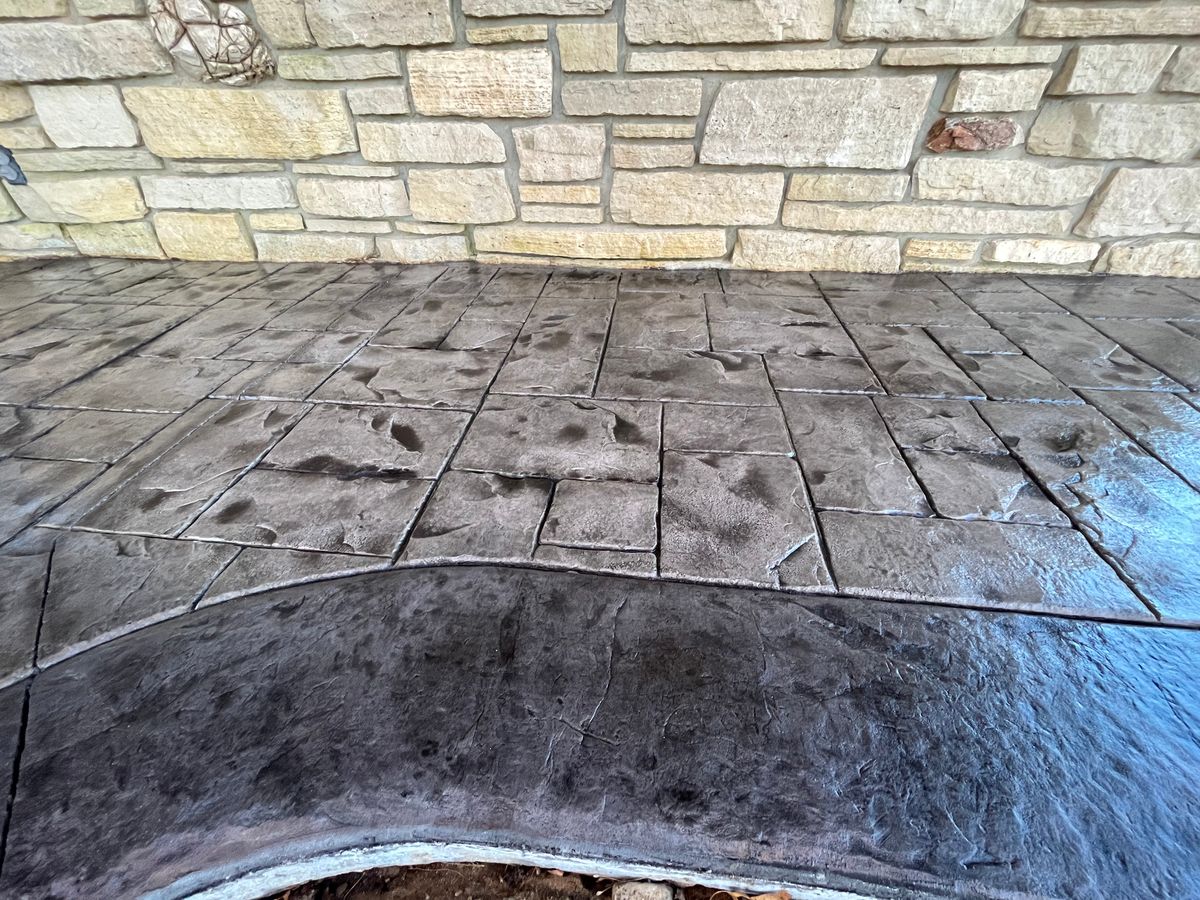 Stamped Concrete Installation for JR Concrete in Cadillac, MI