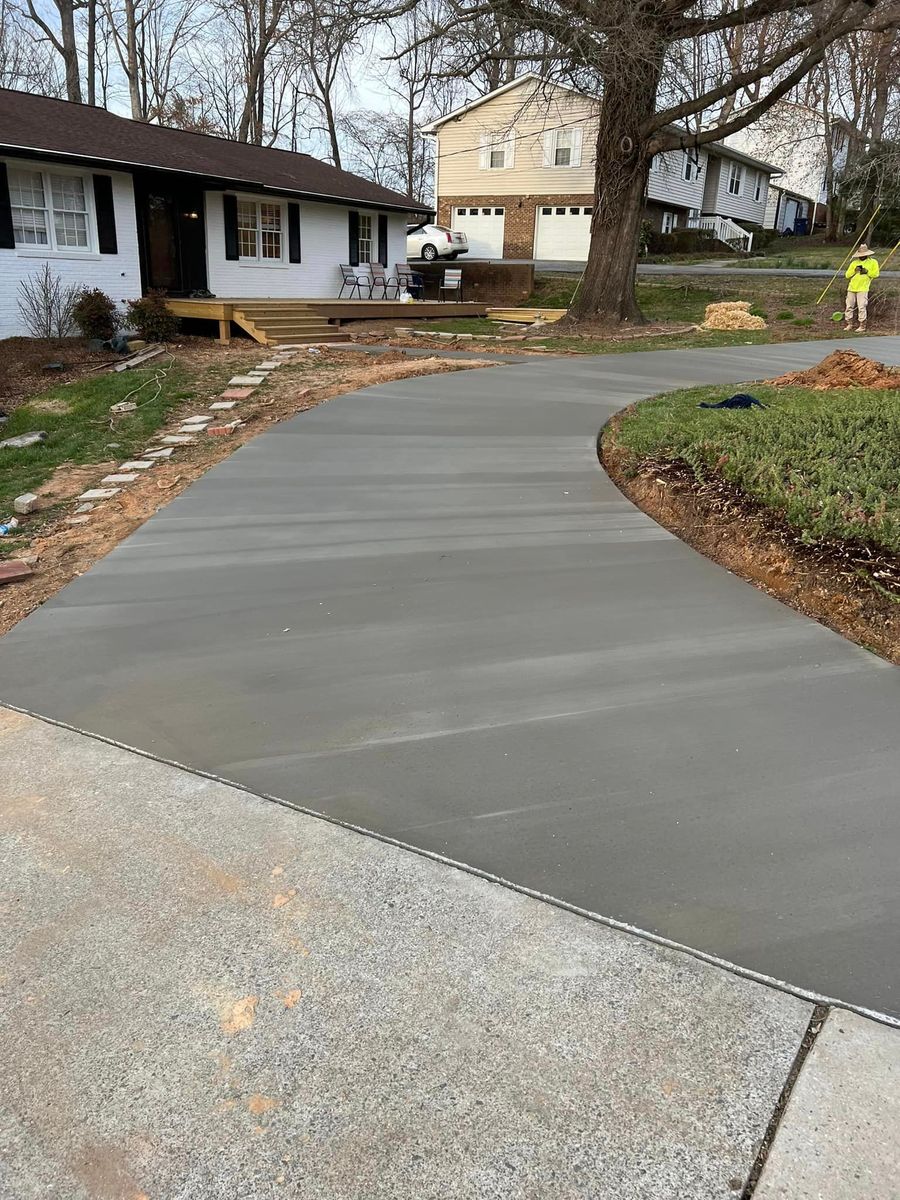 Sidewalk Installation  for Arce’s concrete finishing in Winston Salem, NC