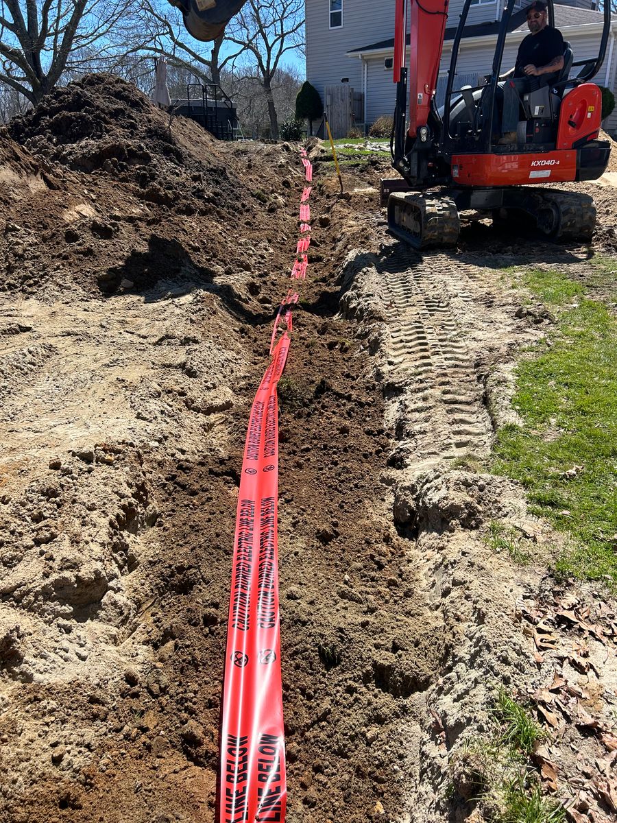 Trenching for DArcy  Cleveland & Sons Excavation LLC in Pawcatuck, CT