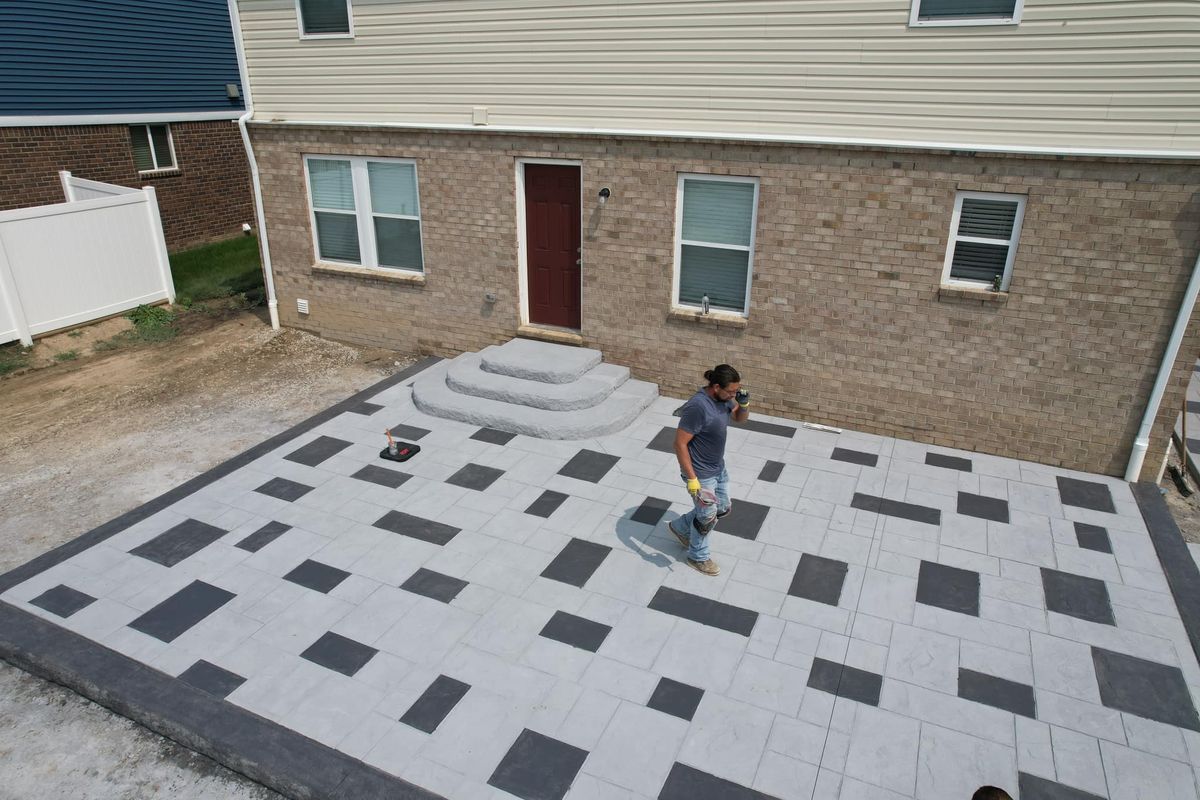 Stamped Concrete Installation for D.R. Concrete  in Lincoln Park, MI