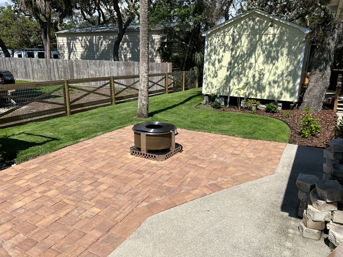 Paver/Firepit installation for Roberts Lawn & Landscape in Cross City, FL