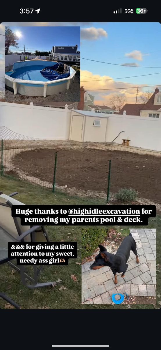 Pool Removal for High Idle Excavation in South Farmingdale, NY