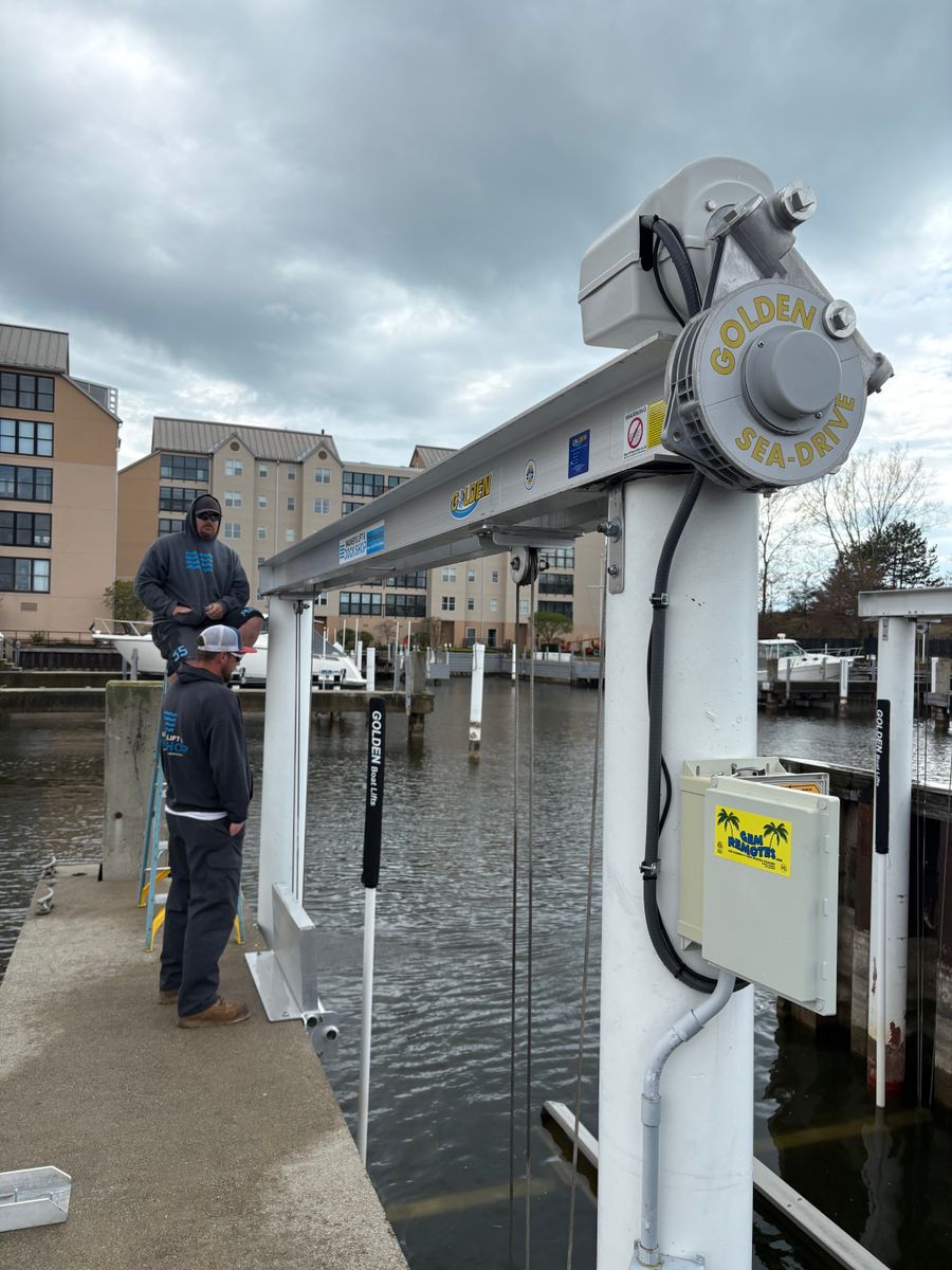 Boat lift Installation for Wagner's Lift & Dock Shop LLC in Watervliet, MI