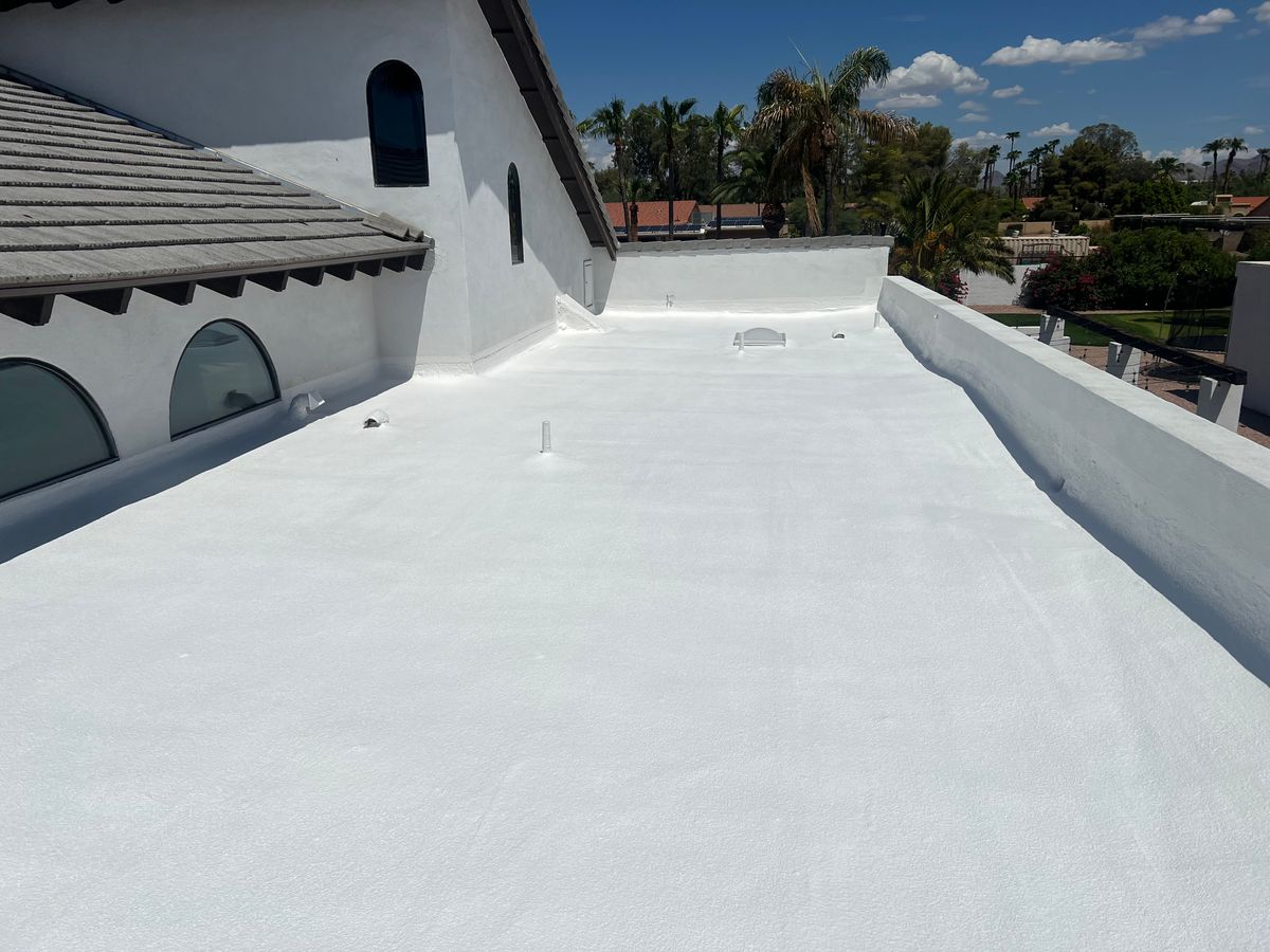 Specialize in commercial Silicone Coating for Sam’s Quality Roofing in Laveen Village, AZ