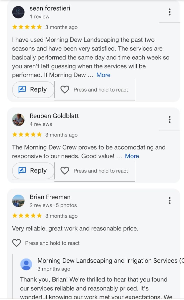 Lawn Maintenance for Morning Dew Landscaping Services in  Marlboro, NY