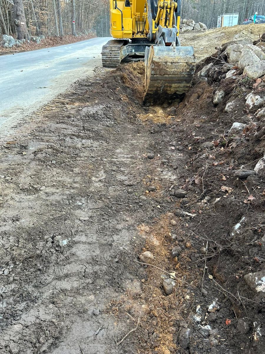 Underground Utility Excavation for M.J. Merrill & Sons Excavation in Manchester, NH