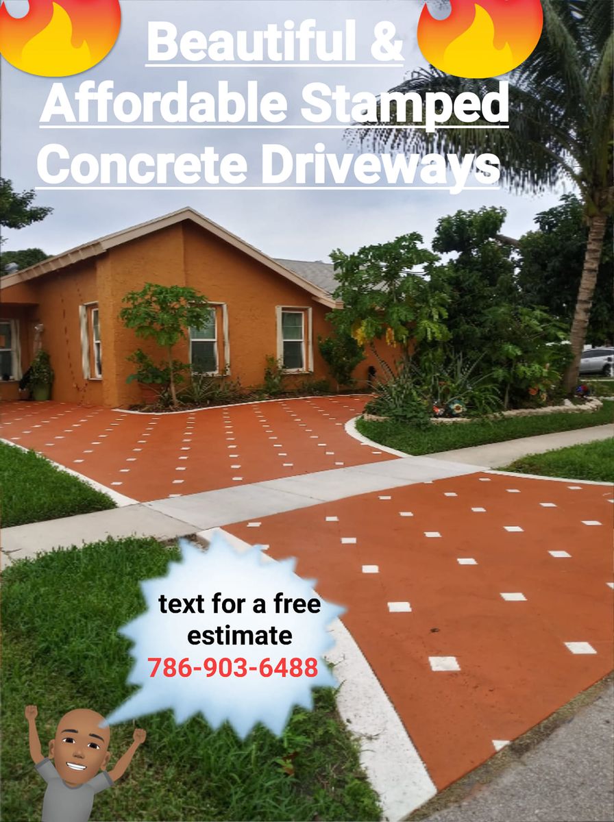 Concrete Driveway  for Beautiful and Affordable Stamped Concrete by Castilla Concrete Finish Design Corp in Sunrise, FL