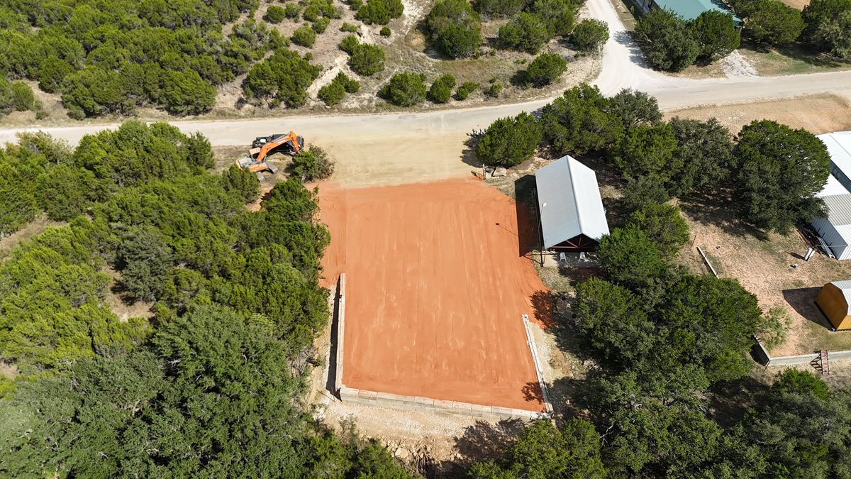 Excavation and site prep for South Prairie Construction in South Bend, TX