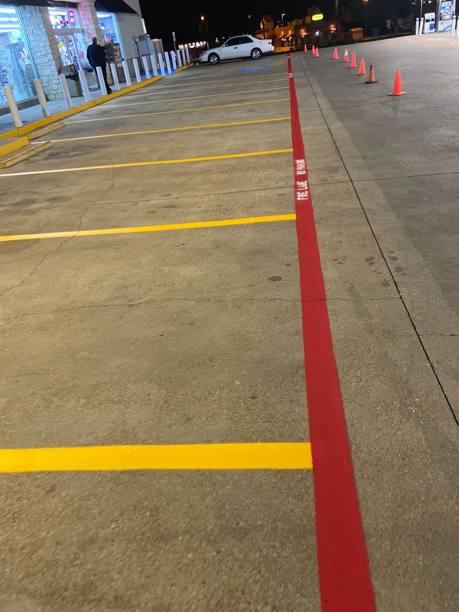 Parking Lot Striping for SDB SERVICES in Dallas, TX