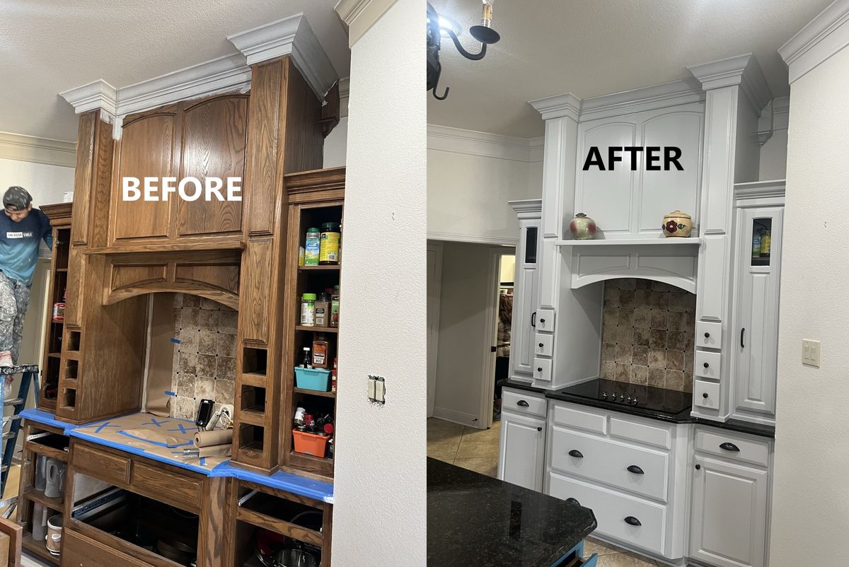 Kitchen and Cabinet Refinishing for WF Painting in Hurst, TX