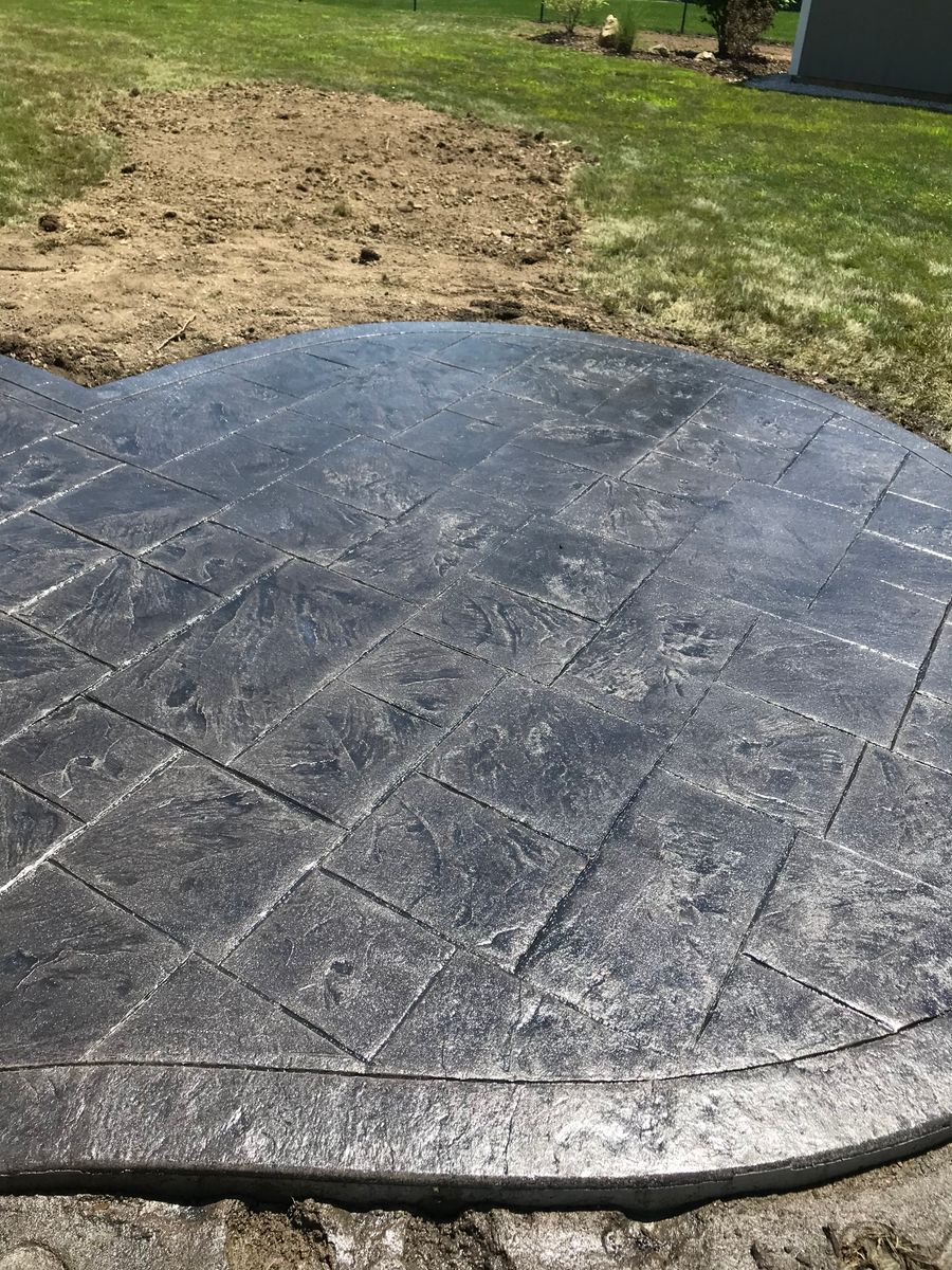 Stamped Concrete Installation for Lake Erie Companies in Grand River, OH