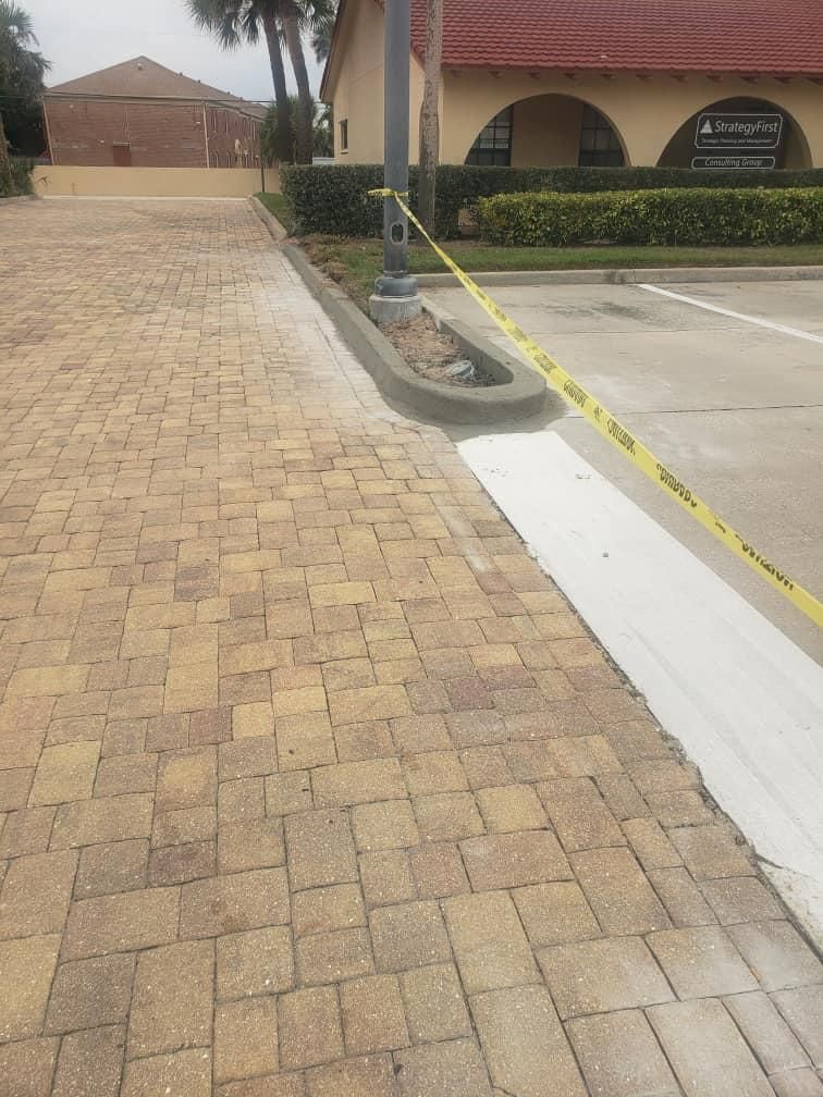 Parking Lot Repairs and Curbing for Green Hammer Concrete in Palm Bay, Florida