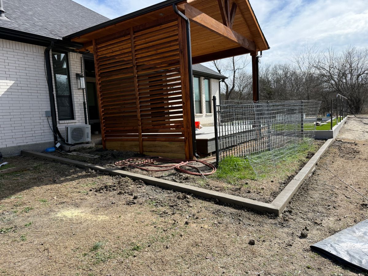 Concrete sidewalk for JQ Concrete in Blue Ridge, TX