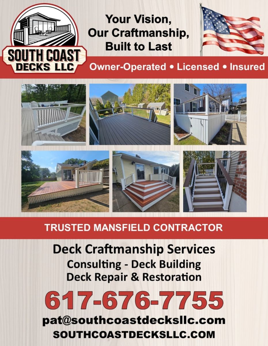 Deck Craftsmanship Services for South Coast Decks LLC in Mansfield, MA