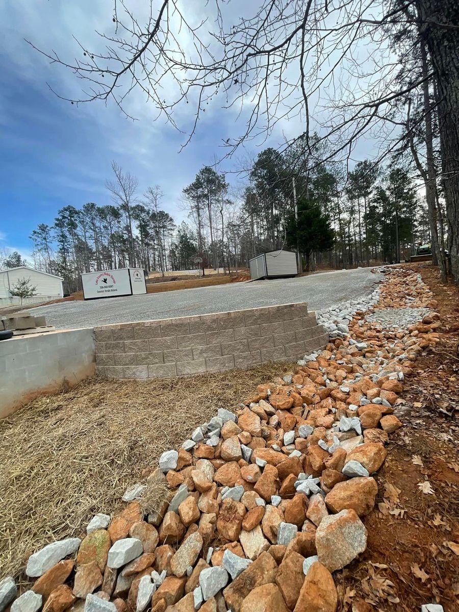 Retaining Wall Construction for Top Notch Tractor Work LLC in Milledgeville, GA