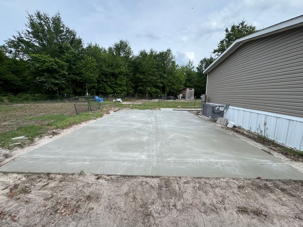 Concrete Slab Construction for Cameron Enterprises in Live Oak, FL