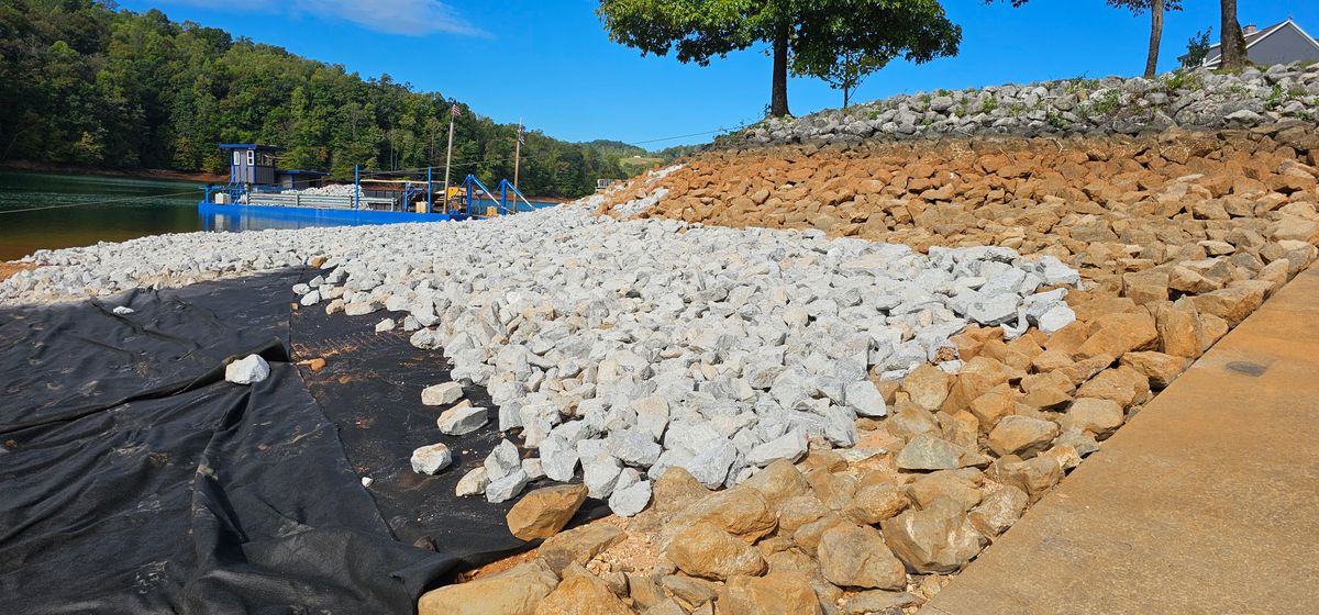 Shoreline Erosion Control for Restoration Shoreline Norris Lake Rip Rap in Norris Lake, TN