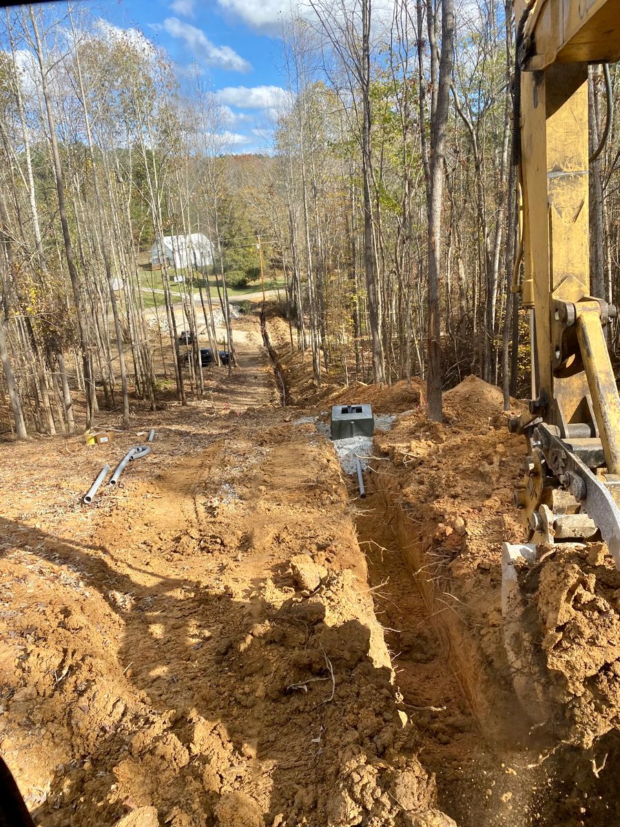 Utility Trenching for JW Johnson Construction in Linden, TN