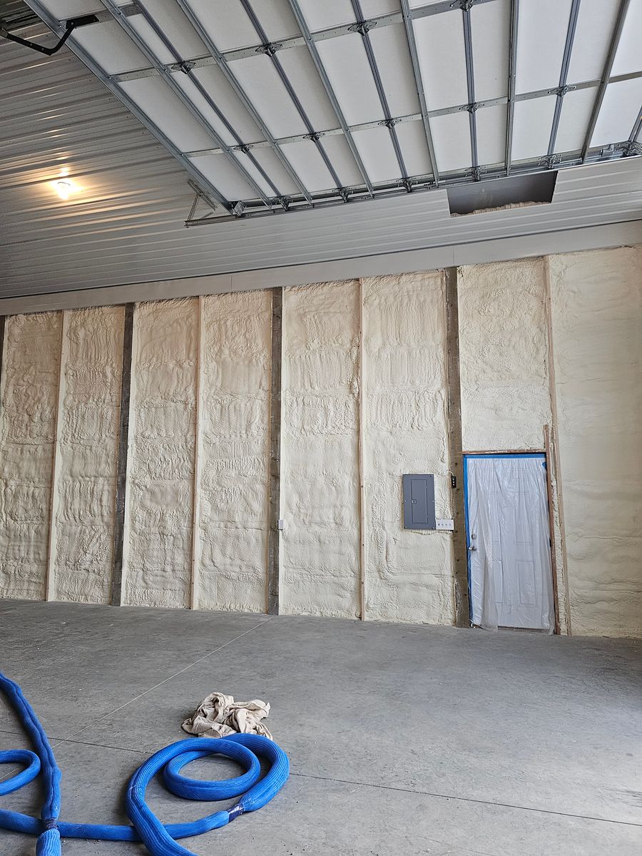 Spray foam insulation for Blue Mountain Construction in Roundup, MT