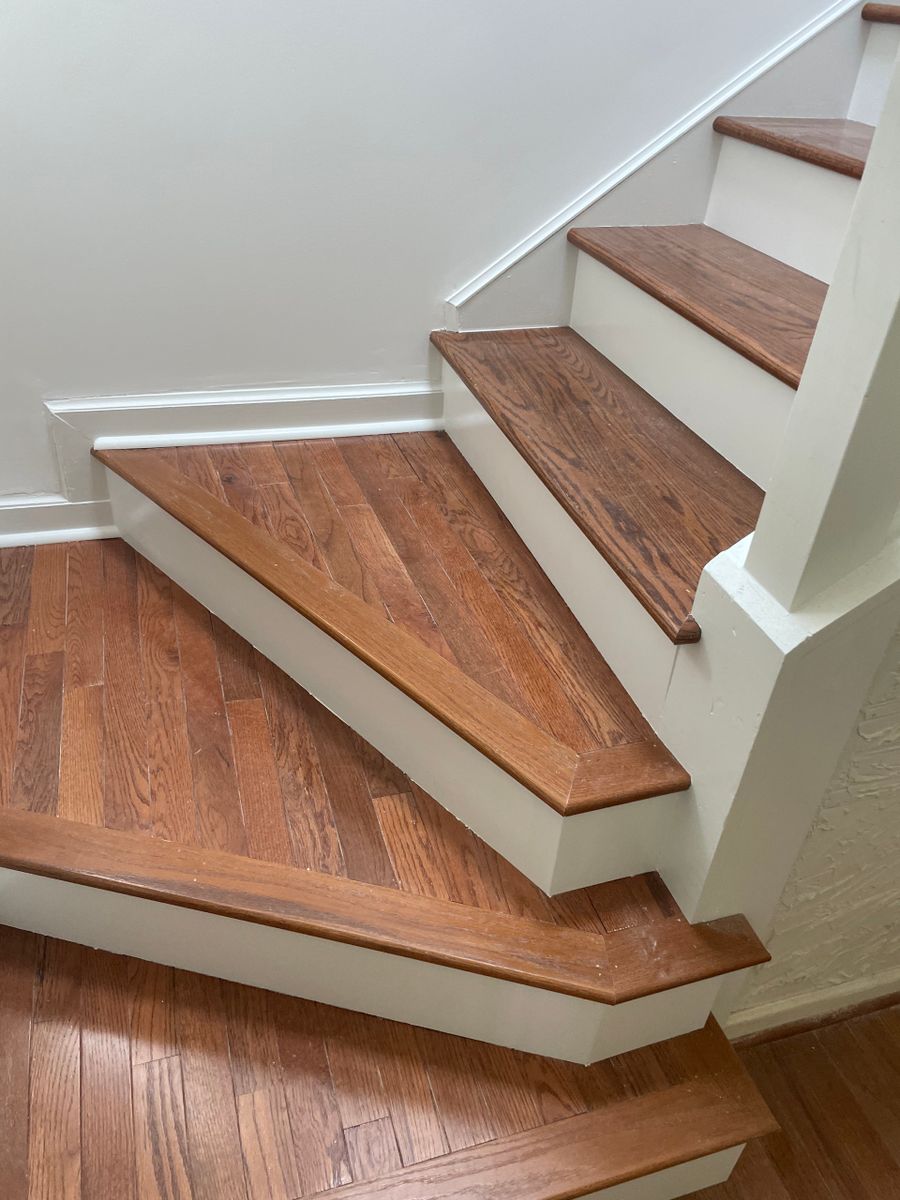 Wood Stair installation for C4 TrueVision Renovations in Asheville, NC