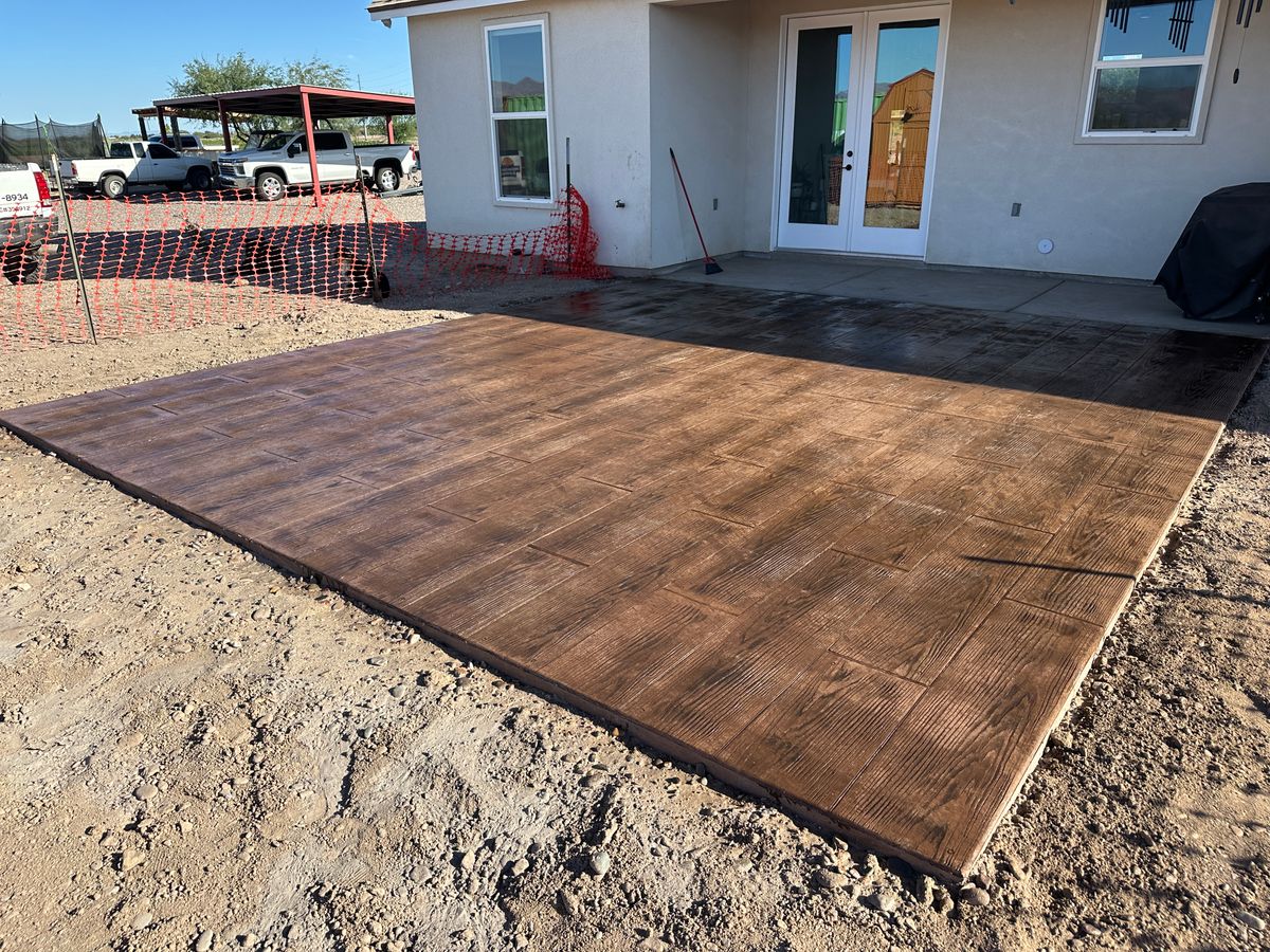 Stamped Concrete Installation for American Concrete Placement in Camp Verde, AZ