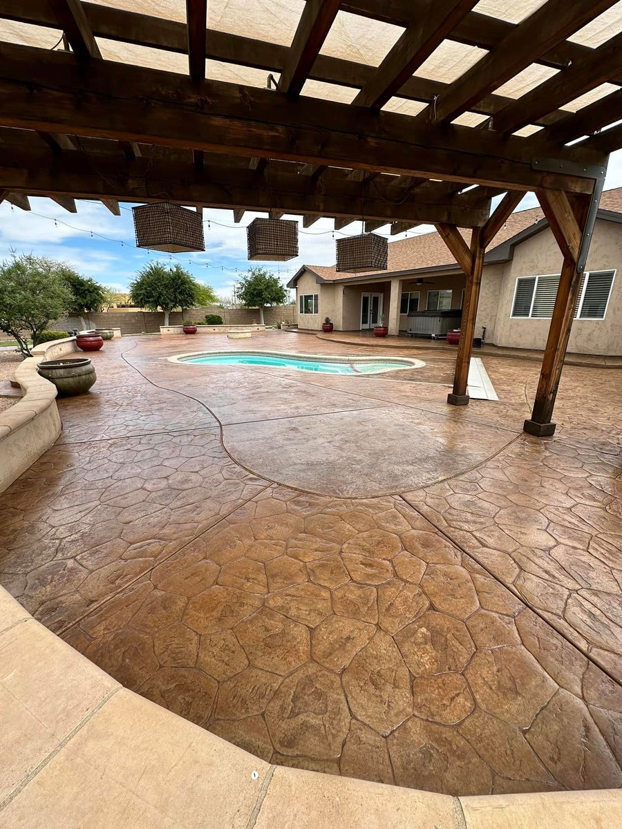 Stamped Concrete Installation for American Concrete Placement in Camp Verde, AZ