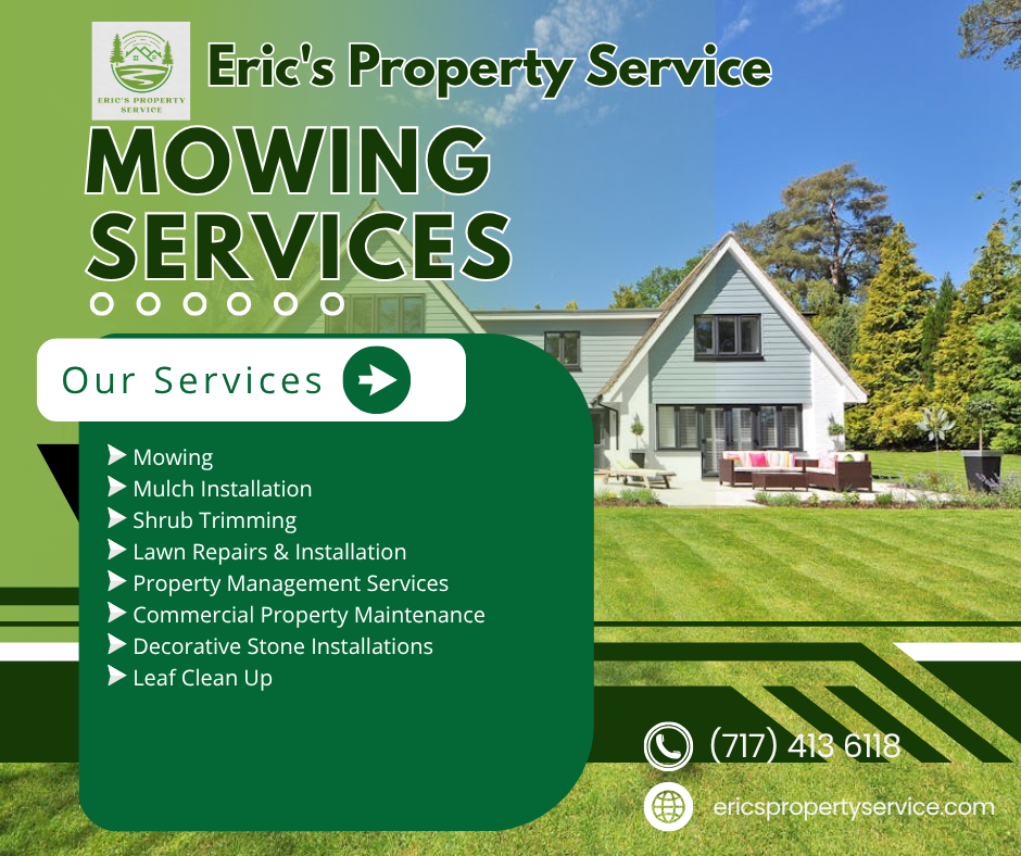 Mowing for Eric's Property Service in Conestoga, PA