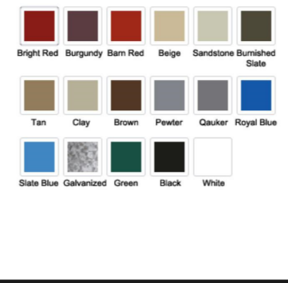 color chart for Majestic Carports  in Shreveport, LA