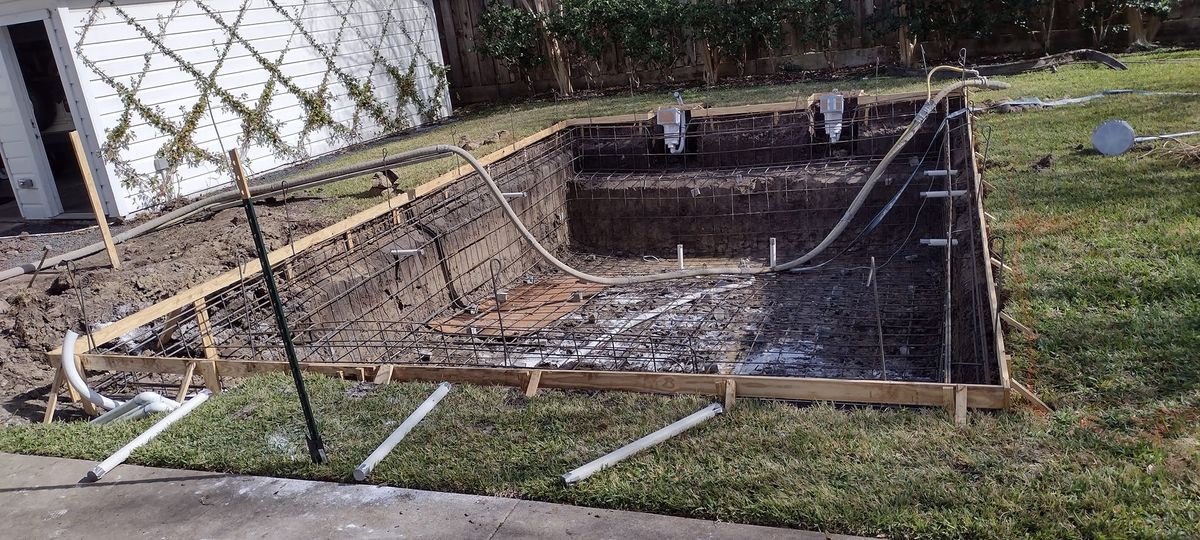Excavation for Out Back Pool and Spa Creations in The Woodlands, TX