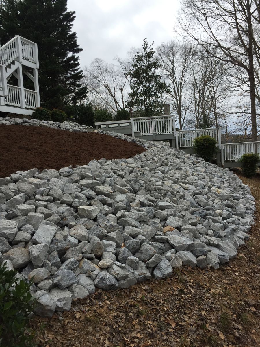 Riprap Installation for Lanier Excavating LLC in Bedford County, VA