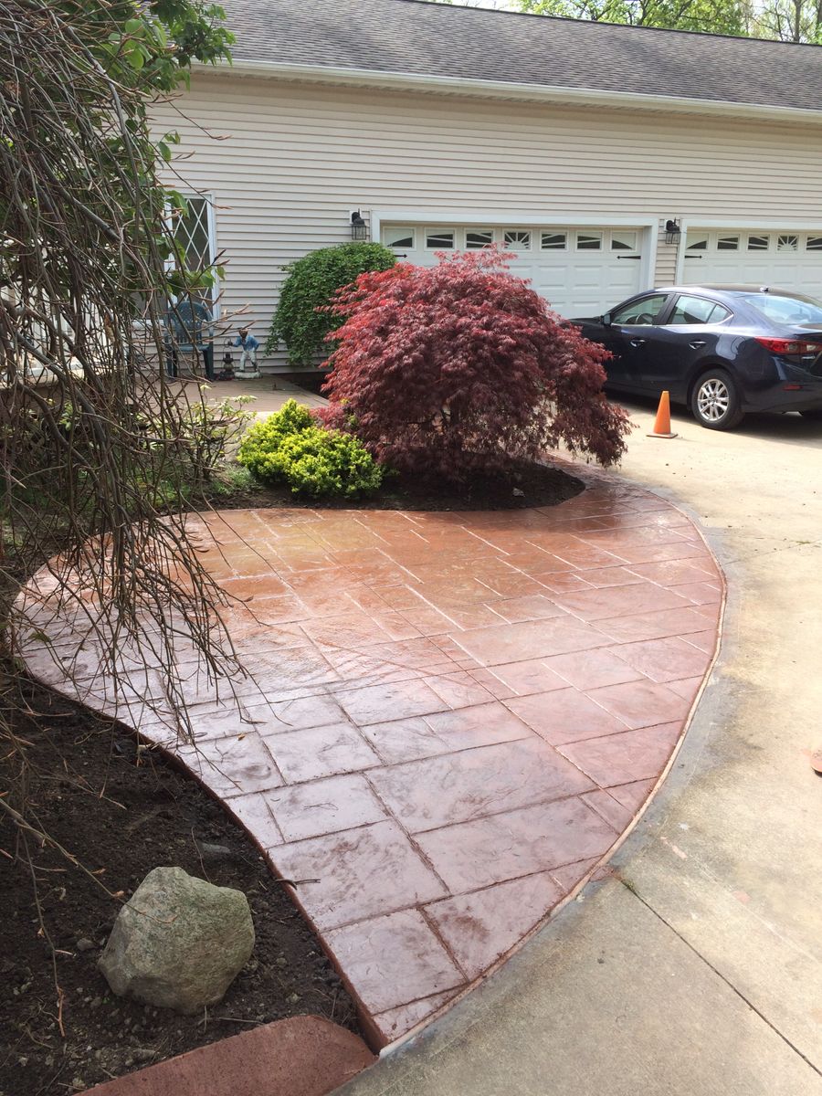 Stamped Concrete Installation for Lake Erie Companies in Grand River, OH