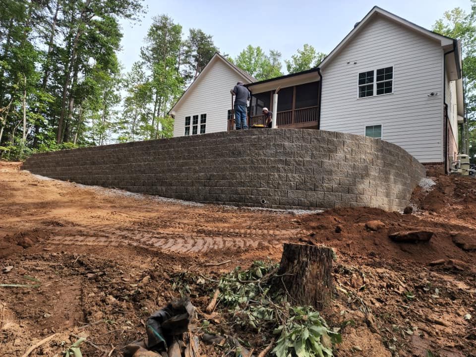 Retaining Wall Installation for Fusion Contracting in North Georgia, GA