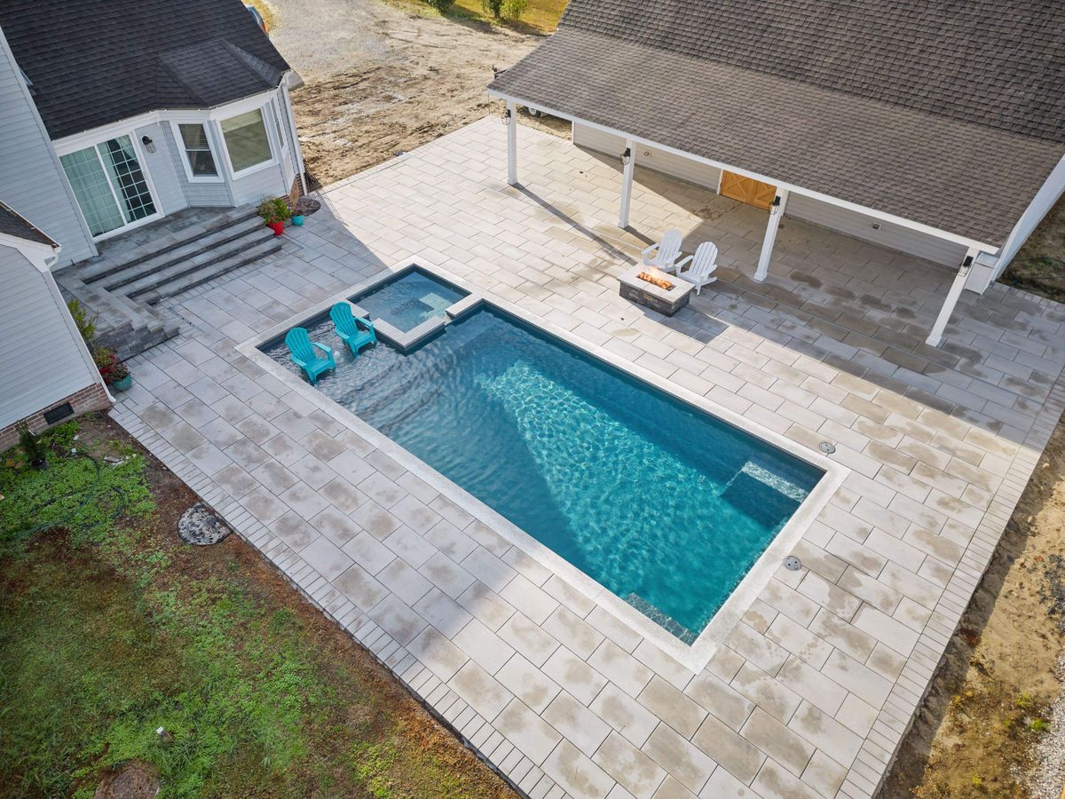 Inground Fiberglass Pool Installation for Oasis Contracting in Anderson Township, OH