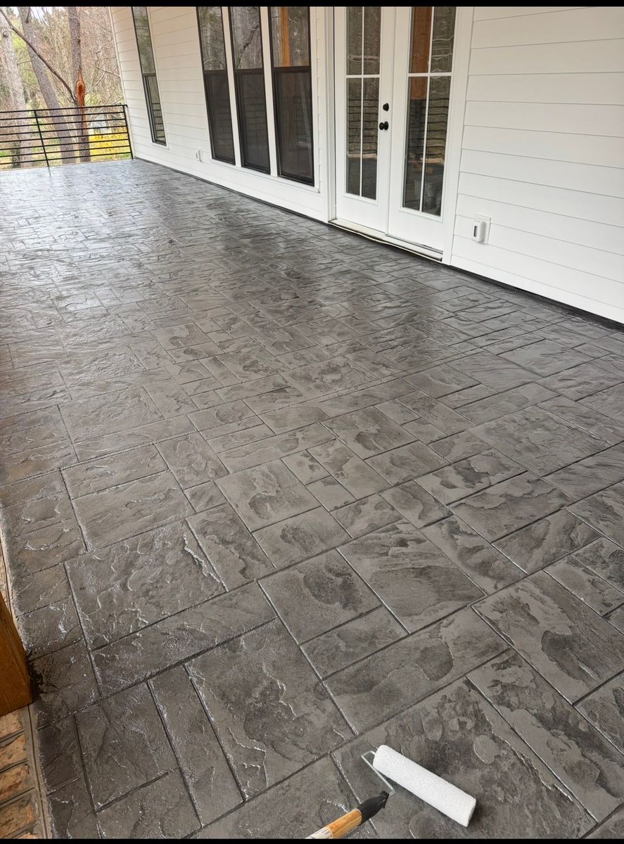 Stamped Concrete Installation for DMGZ Concrete in Winston-Salem, NC