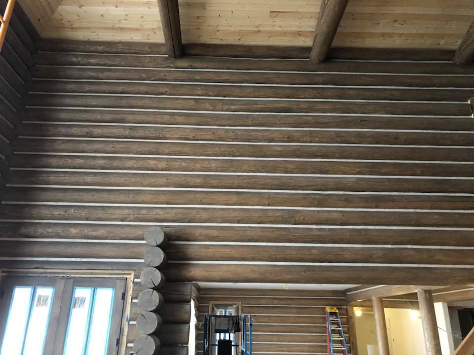 Sanding for True Blue Logworks LLC in Corvallis, MT