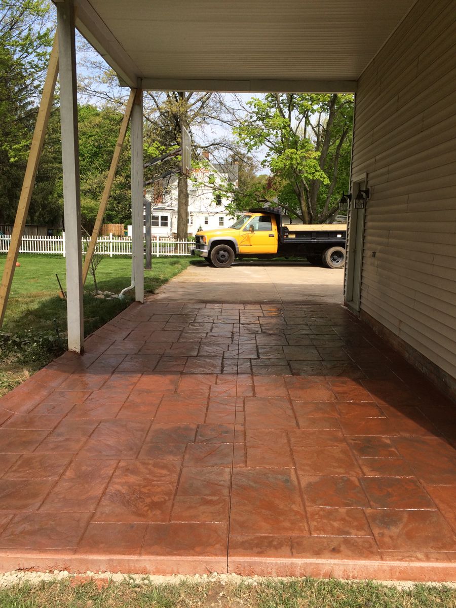Stamped Concrete Installation for Lake Erie Companies in Grand River, OH