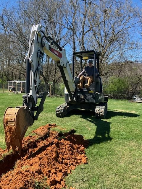 Trenching for Genesis Landworks in Bluff City, TN