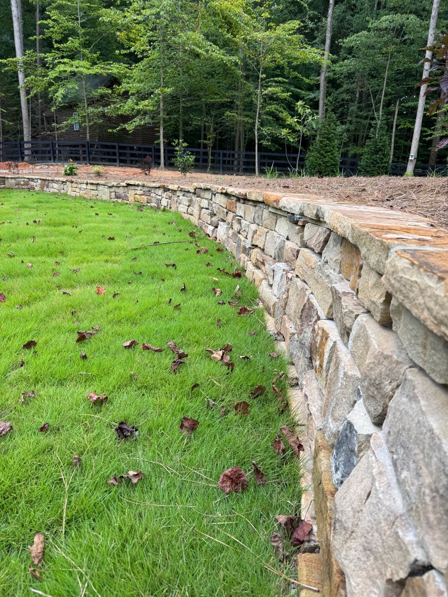 Retaining Wall Installation for Fusion Outdoor Living in North Georgia, GA