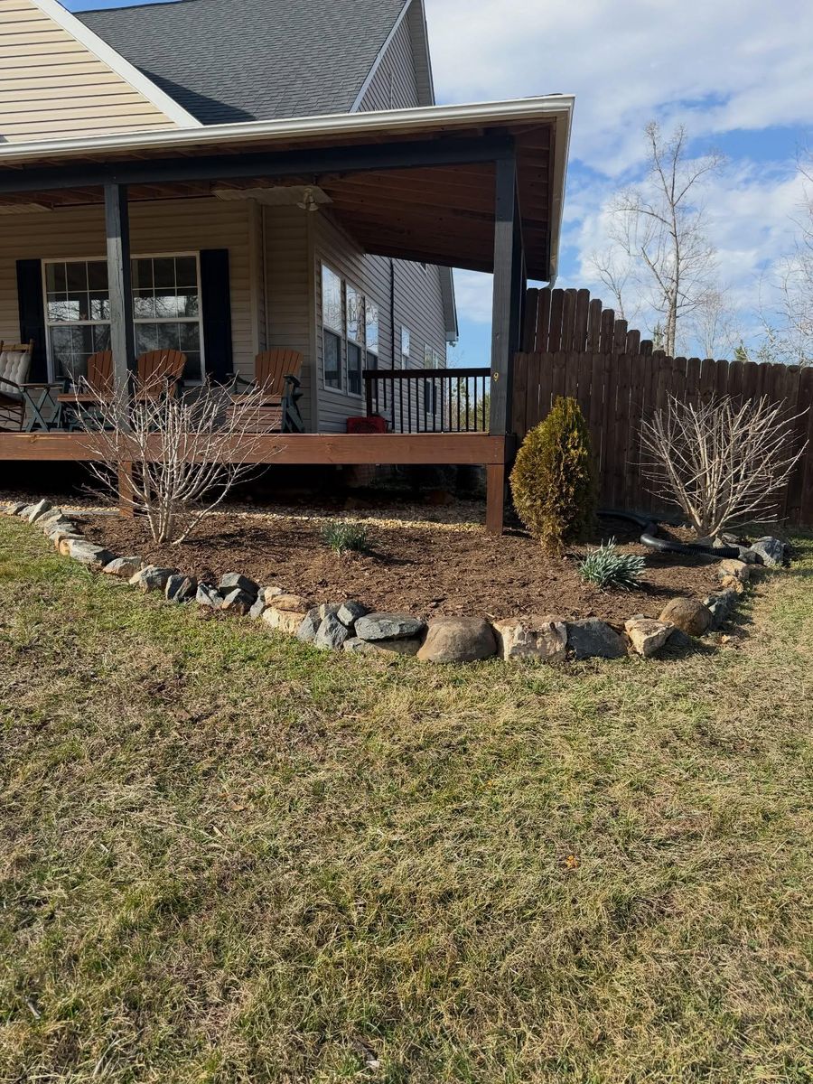 Mulching and pine needling for Holloway Yard Company in Greensboro, NC