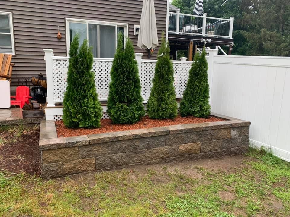 Landscape Installation for Gonsalves Masonry & Construction in Maynard, MA