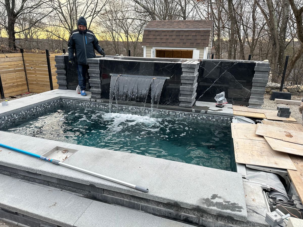 Pool patios for Shawn's Landscaping in Worcester, MA