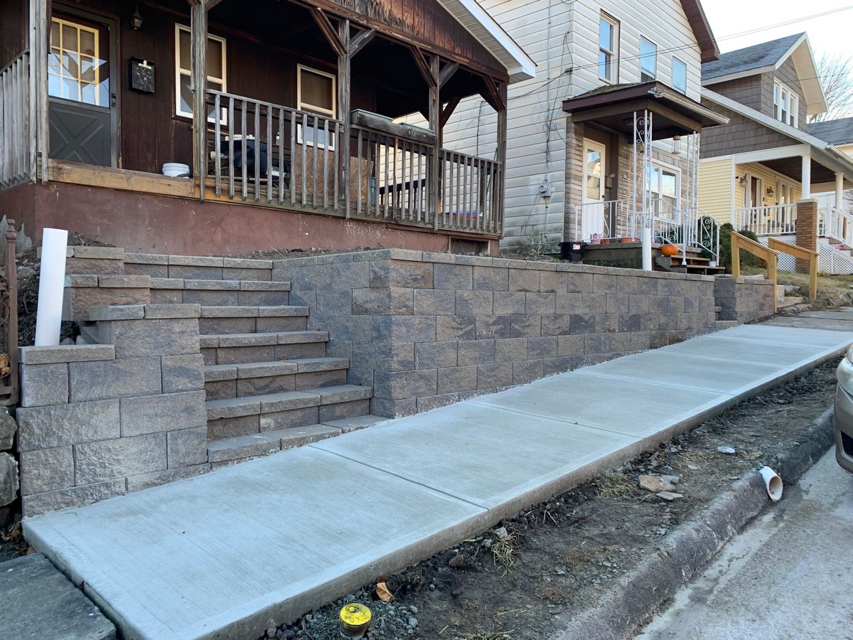 Retaining Wall Installation for Wood Home Creations in Carbondale, PA