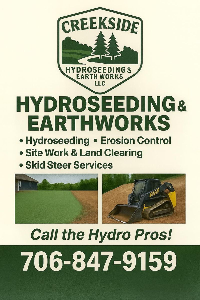 Site Work & Excavation for CreekSide HydroSeeding & EarthWorks in Calhoun, GA