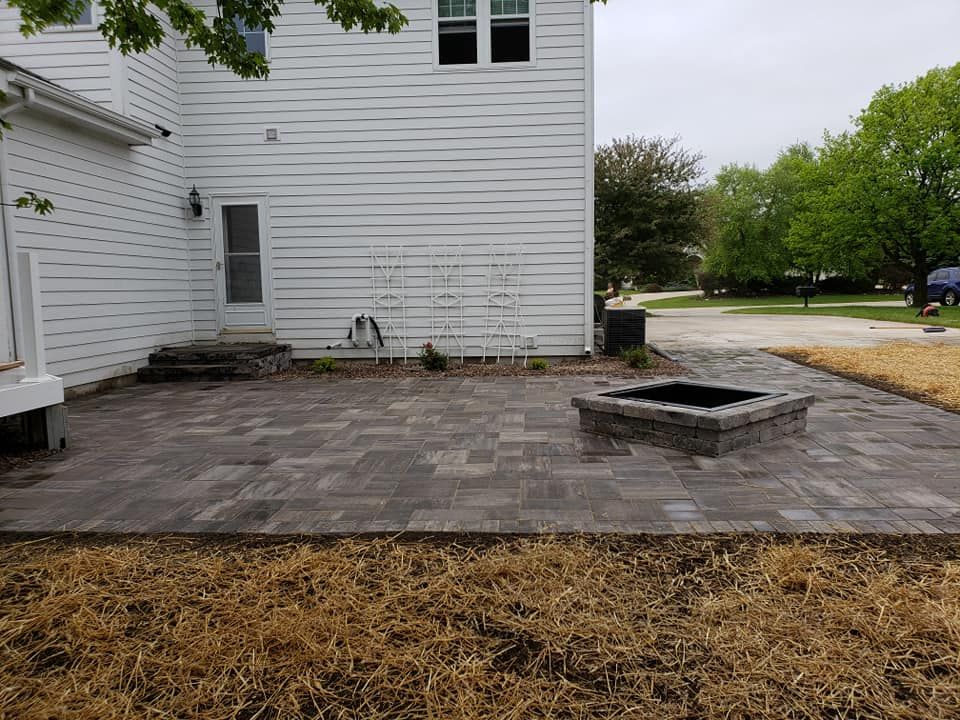 Fire Pit Installation for Dahl's Landscape & Design in Waukesha, WI