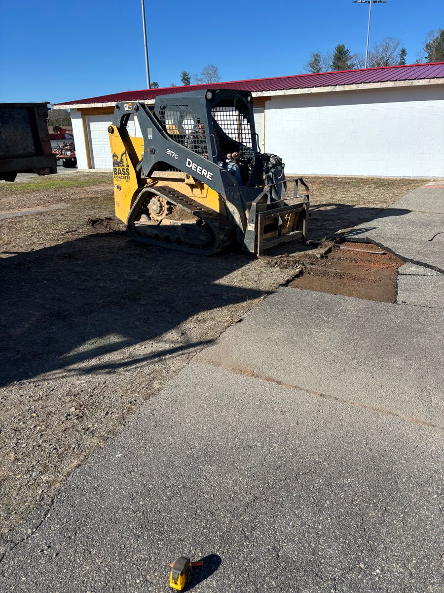 Grading & Excavating for Bass Concrete LLC in Weaverville, NC