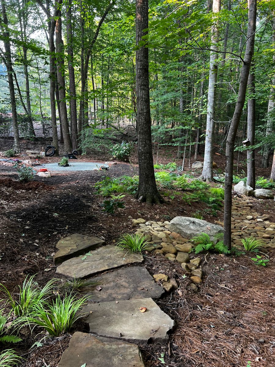 Erosion Control / Water Management for Christina King Landscape Design in West Raleigh, NC