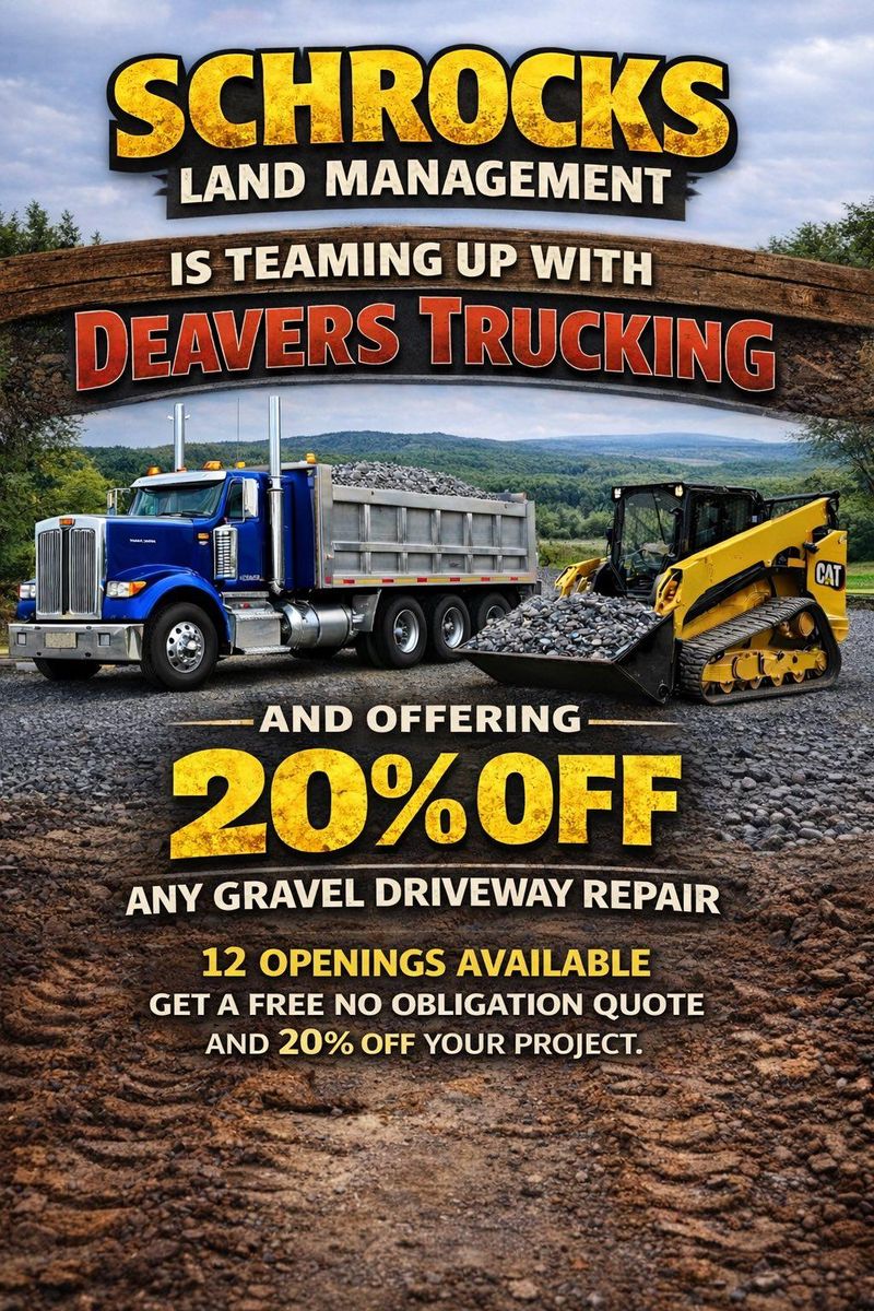 Driveway Construction for Schrock’s Land Management in Northern Virginia, Shenandoah Valley, VA