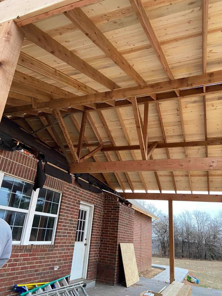 covered porch for A’Hearn Construction  in Prague, OK