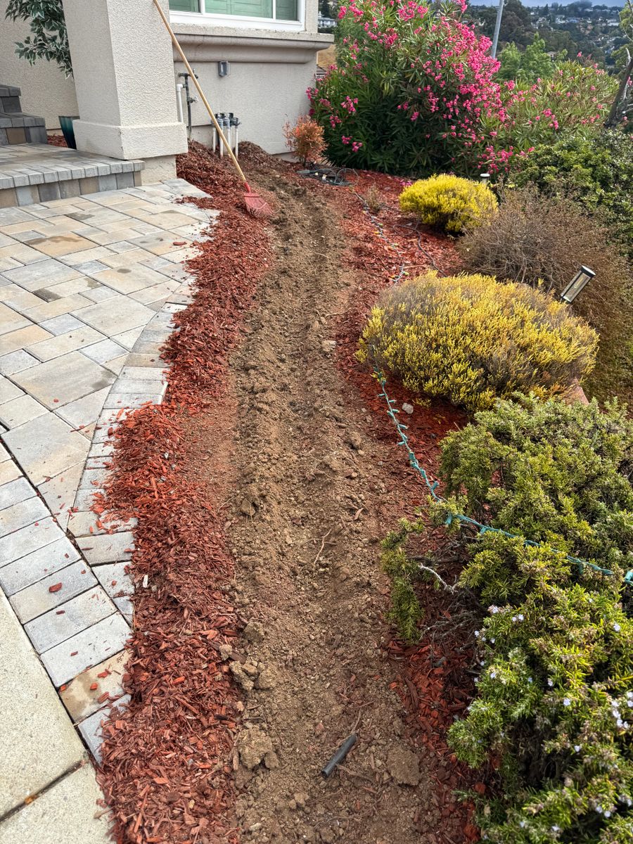 Mulch Installation for CBA Landscaping in Hayward, CA