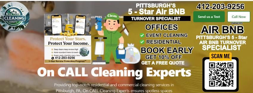 Standard Cleaning for On CALL Cleaning Experts in Pittsburgh, PA